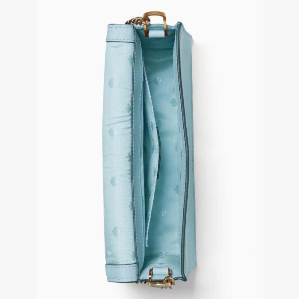 Kate Spade Sky Blue Cameron Convertible Crossbody Bag with Sliver Chain NWOT - Picture 3 of 7